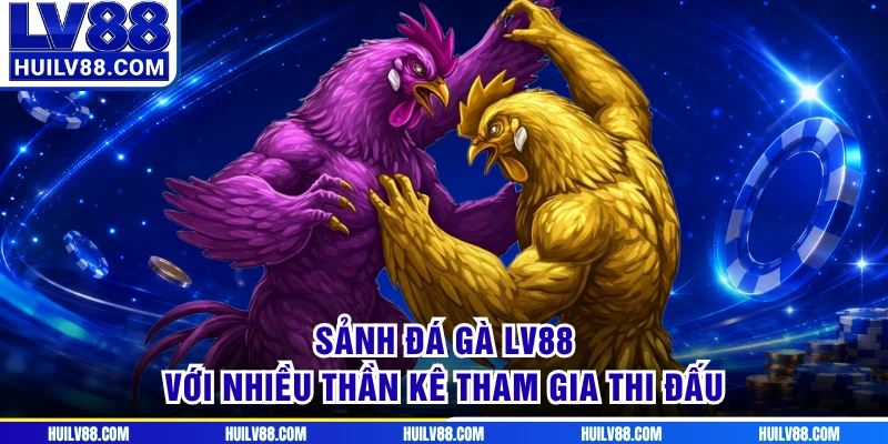 Sảnh đá gà LV88 với nhiều thần kê tham gia thi đấu